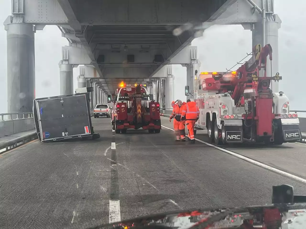 Live storm updates: EB I-580 through Richmond-San Rafael Bridge closed due to overturned big rig