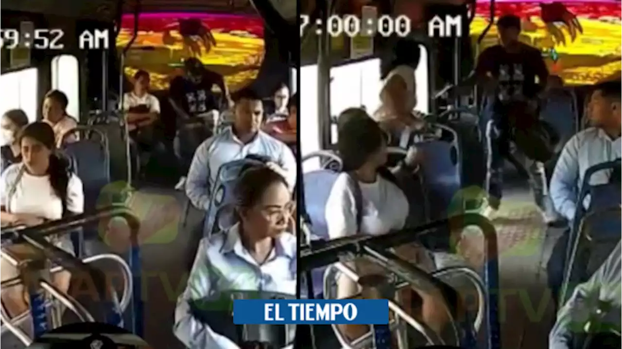 En video: el susto de presunto ladrón de bus que provocó burlas en Barranquilla