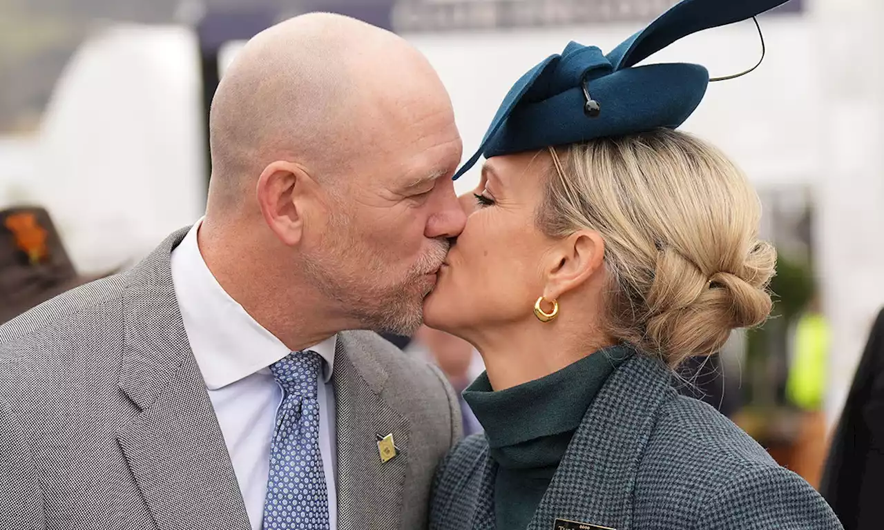 Zara Tindall's loved-up display with husband Mike as they share kiss at Cheltenham Festival