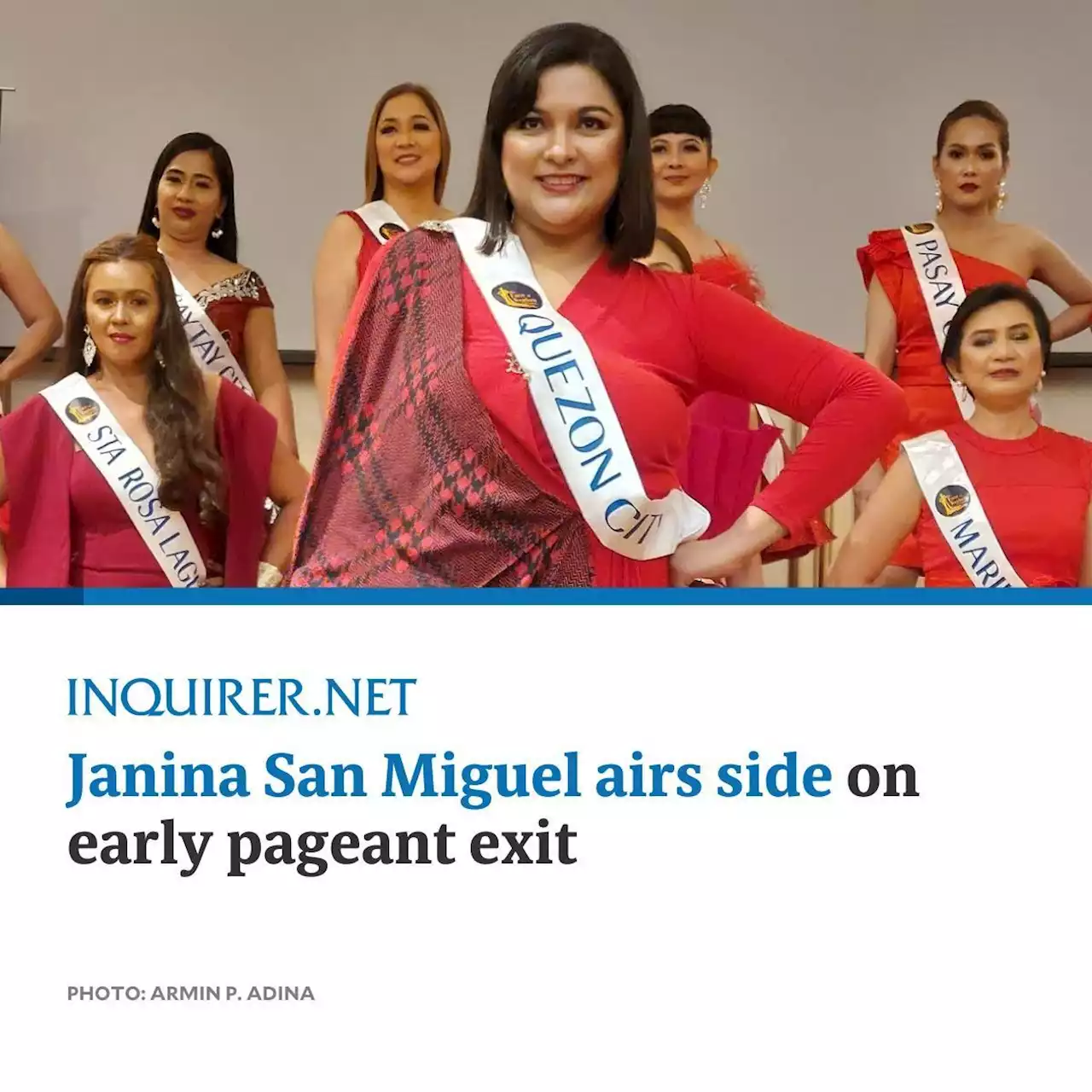 Janina San Miguel airs side on early pageant exit