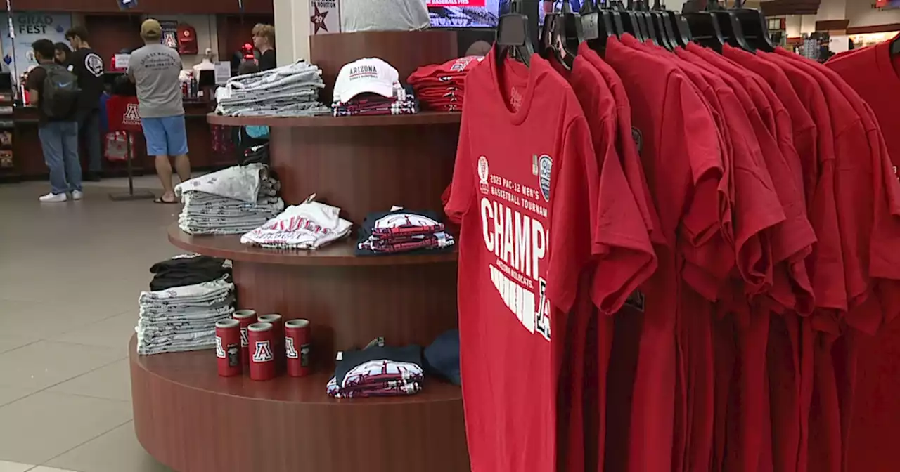 University of Arizona Bookstore stocks shelves with basketball team gear