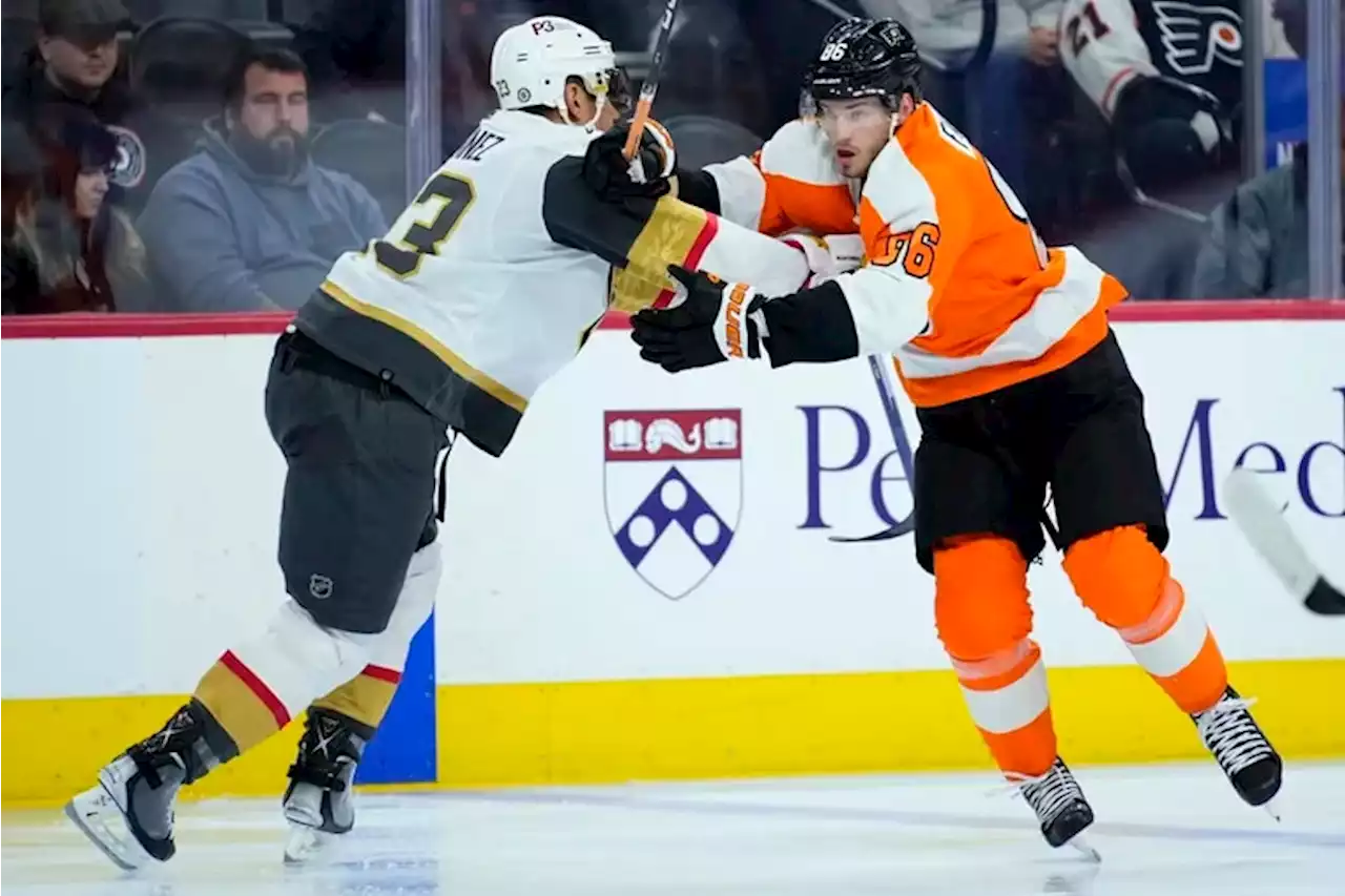 Flyers’ third-period rally falls short against the Vegas Golden Knights