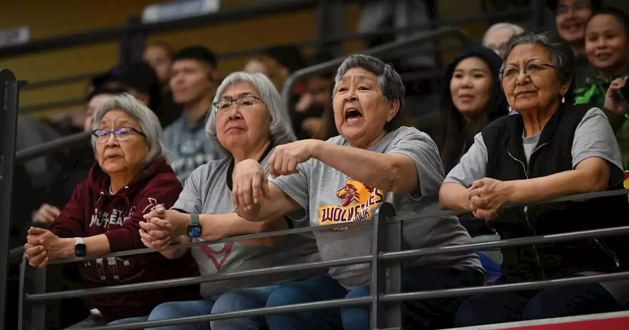 Shaktoolik’s ‘Golden Girls’ cheer on girls high school basketball team to a win at state