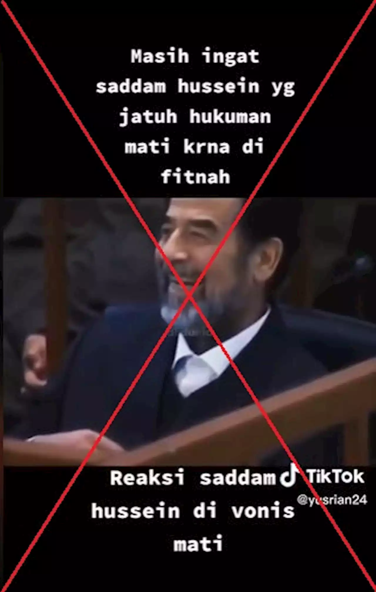 Video does not show Saddam Hussein laughing as judge handed down death sentence