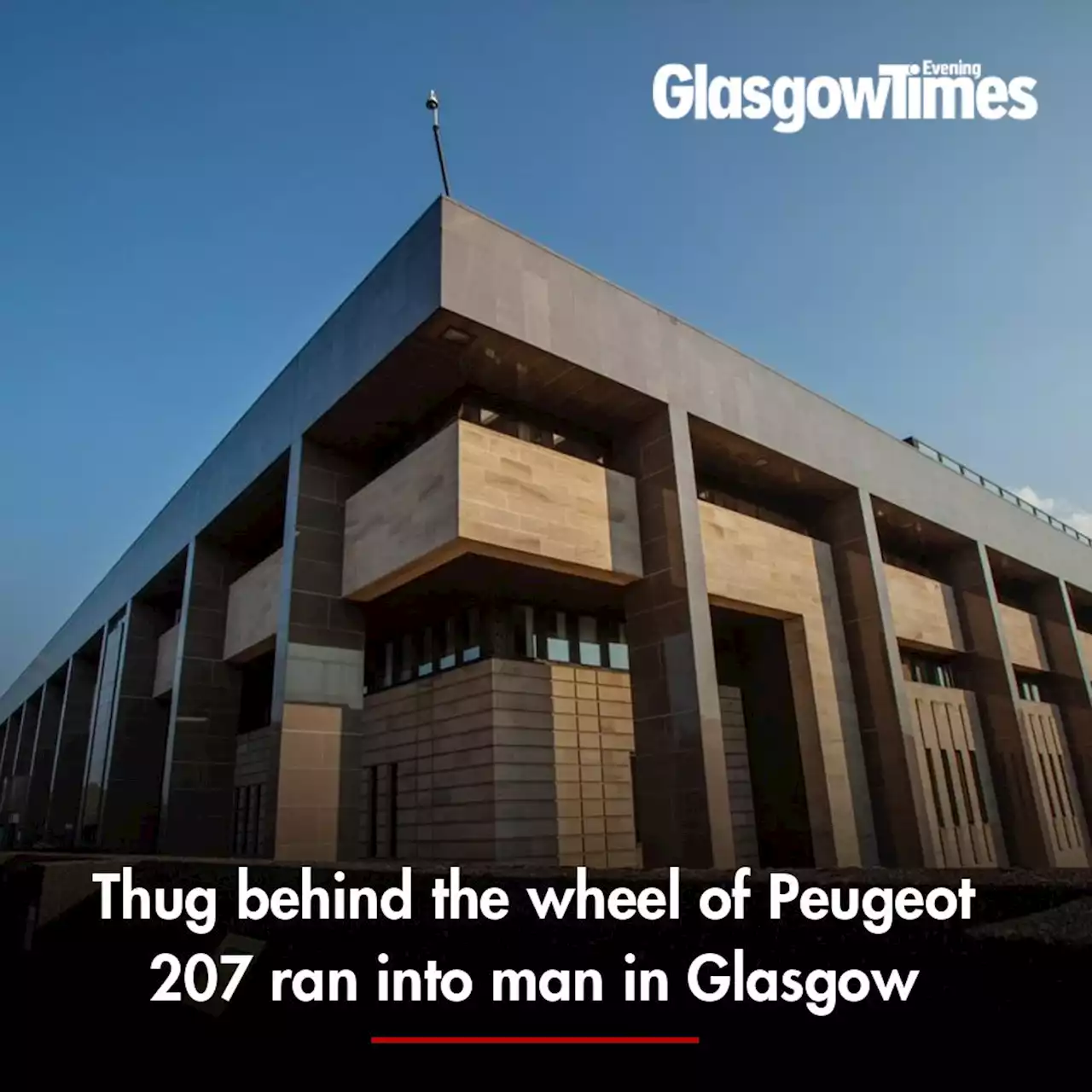 Thug behind the wheel of Peugeot 207 ran into man in Glasgow