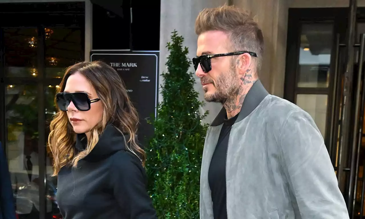 Victoria and David Beckham hold hands during intense fitness challenge