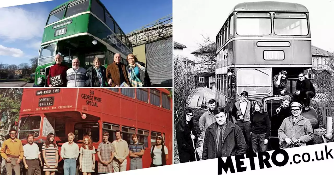 Friends reunite 50 years after driving around the world in a London bus