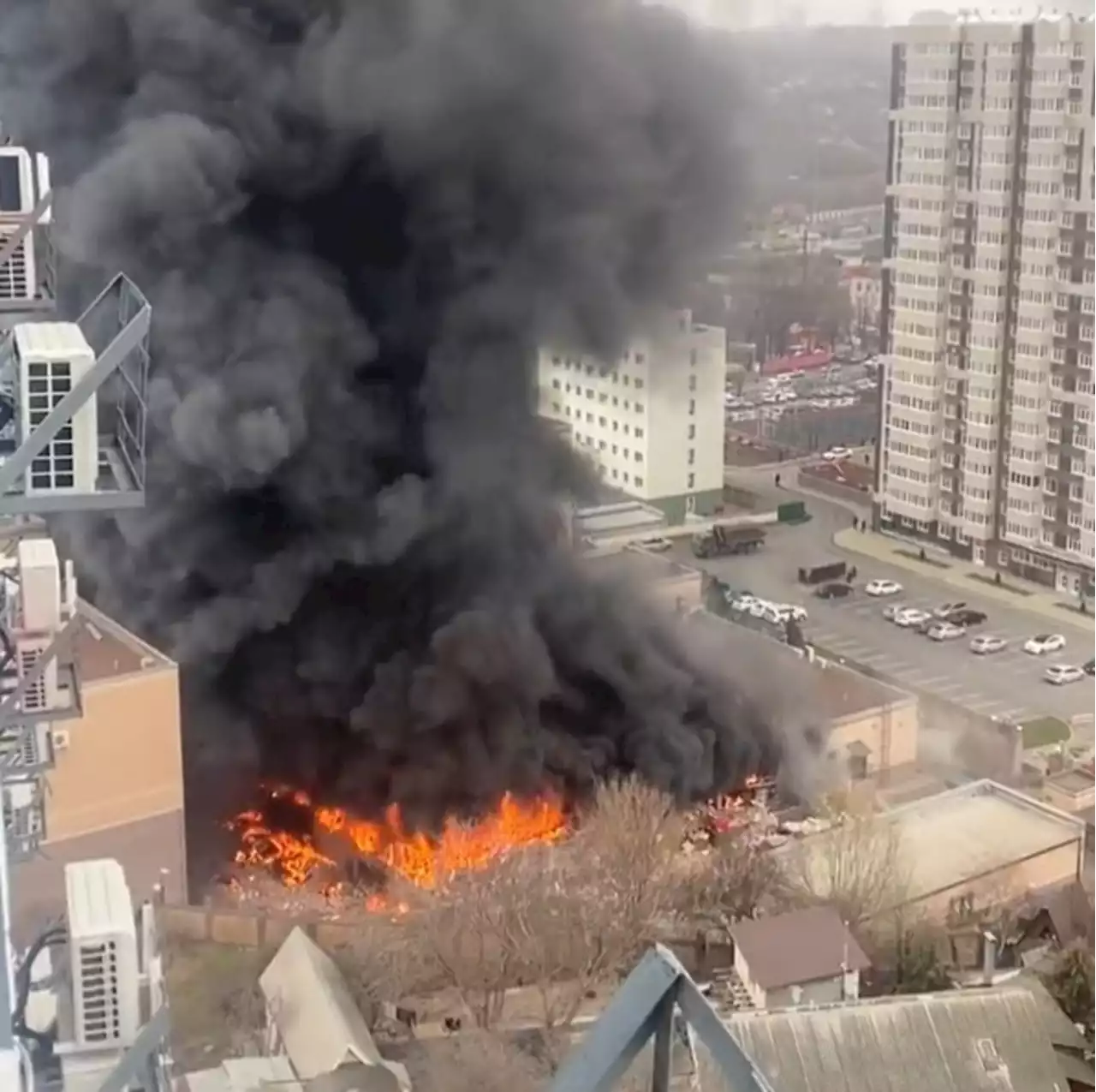 Videos show smoke billowing into sky after fire at Russian FSB office