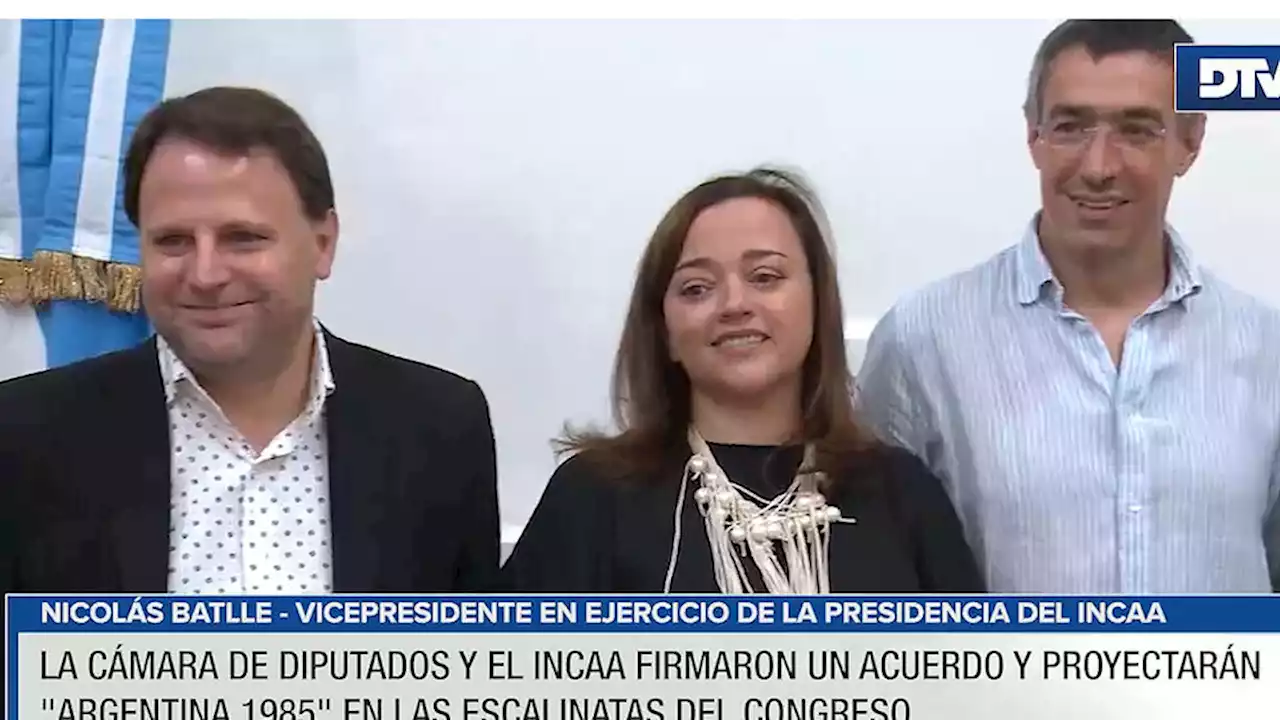 La Cámara de Diputados y el INCAA firmaron un acuerdo y proyectarán 'Argentina, 1985' en las escalinatas del Congreso | Será el sábado 25 de marzo a las 20 horas