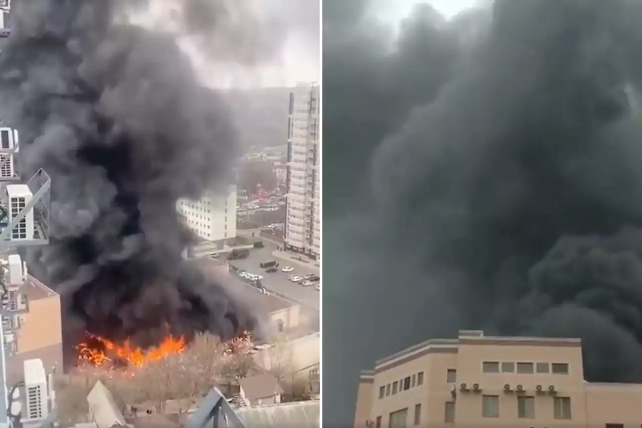 Putin’s FSB spy HQ engulfed by fire after ‘explosions’ near Ukraine border