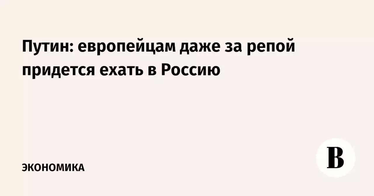 Путин: европейцам даже за репой придется ехать в Россию