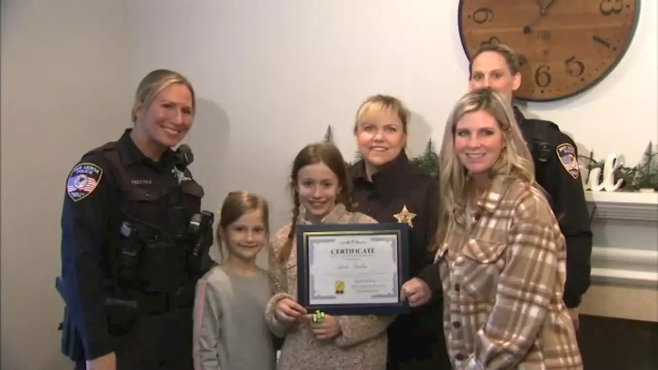 New Lenox girl honored for calling 911 to save mom's life