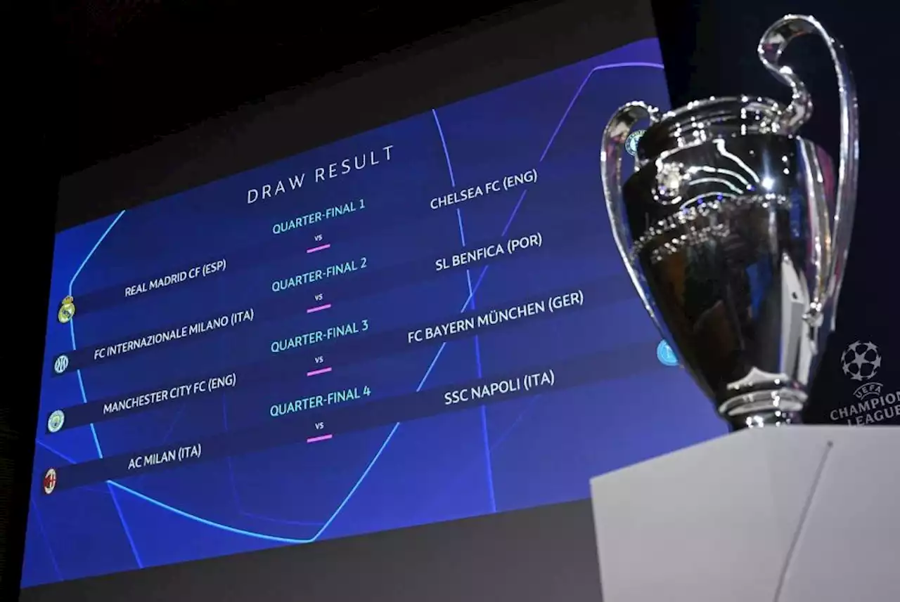 Champions League, sorteggio quarti: Milan-Napoli, Benfica-Inter