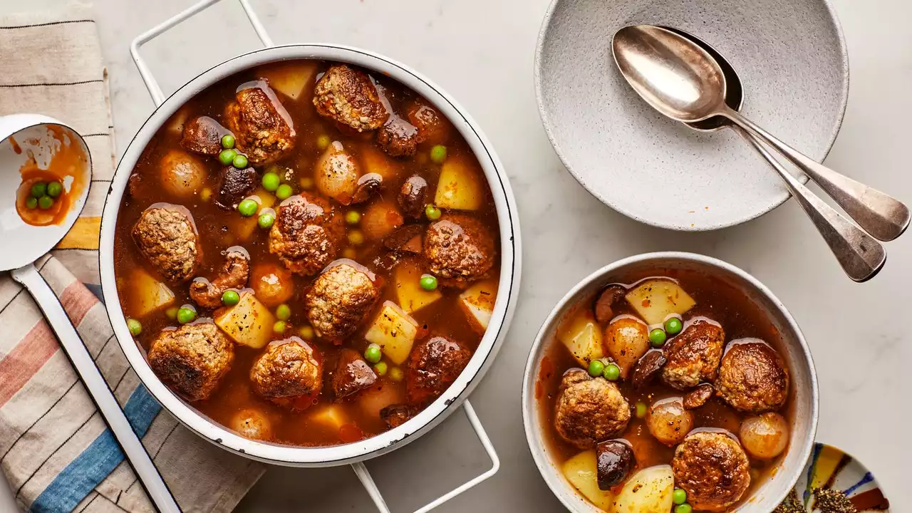 The Quickest Beef Stew Is Actually Meatball Soup