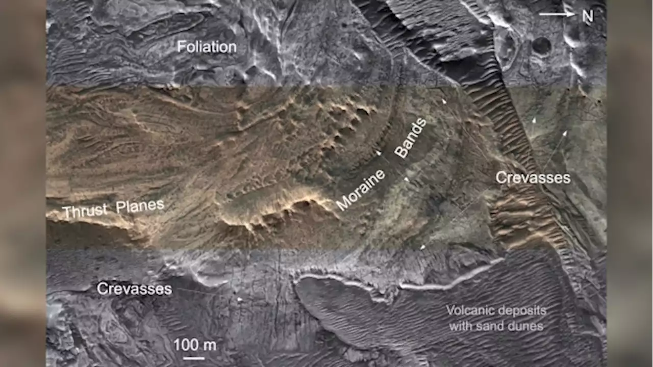 Remains of an ancient glacier spotted on Mars