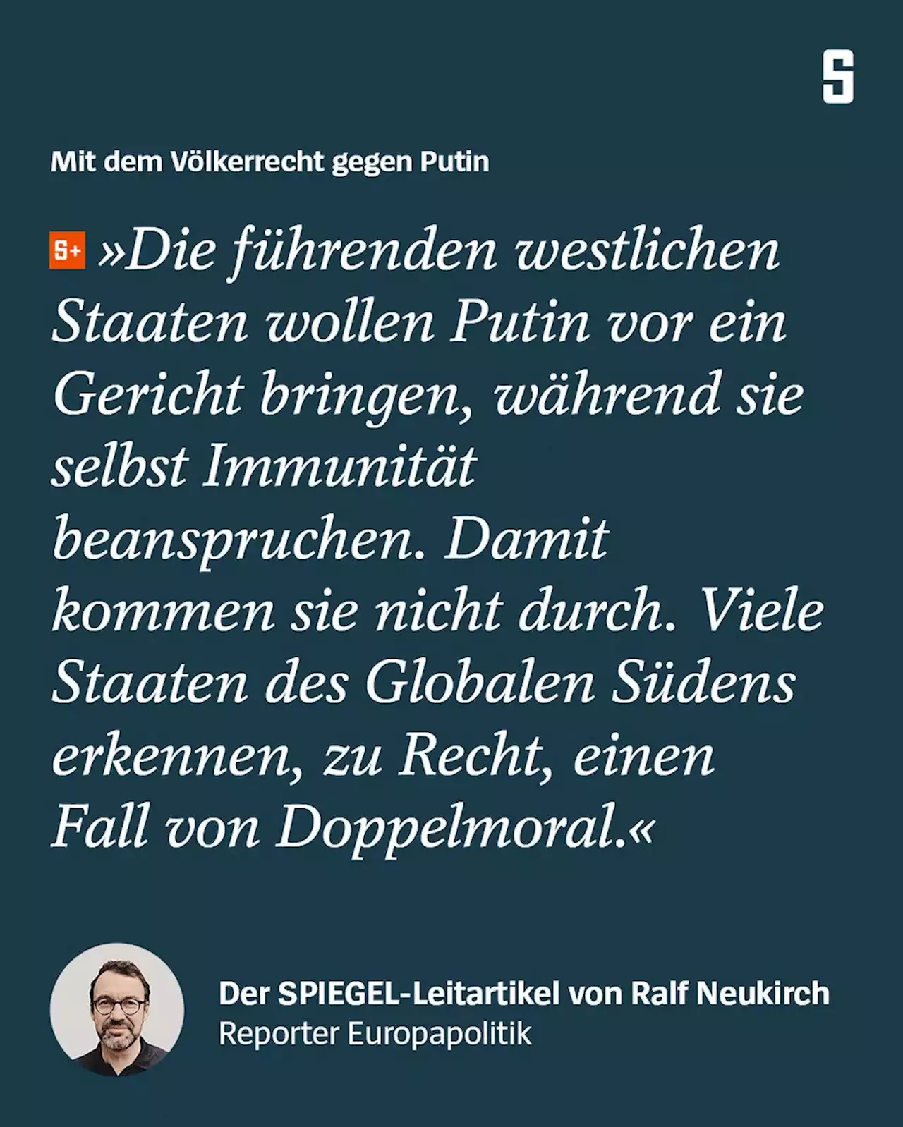 (S+) Krieg in der Ukraine: Die Doppelmoral des Westens