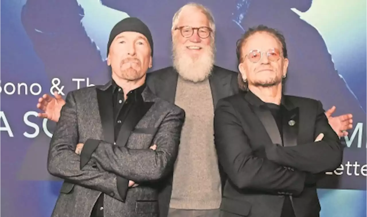 Letterman pasa un bello día con Bono y The Edge