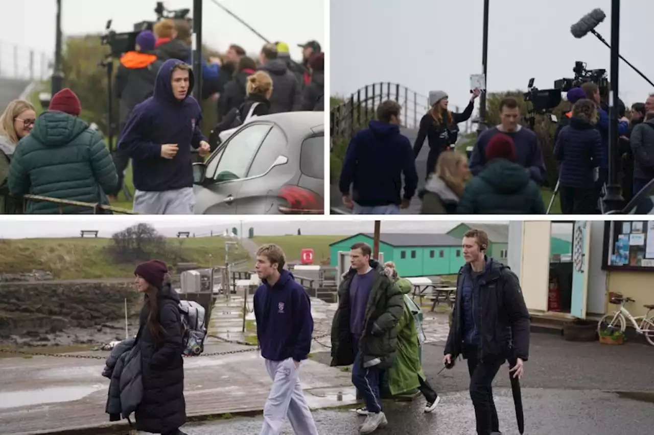 The Crown actor spotted jogging through St Andrews as filming continues