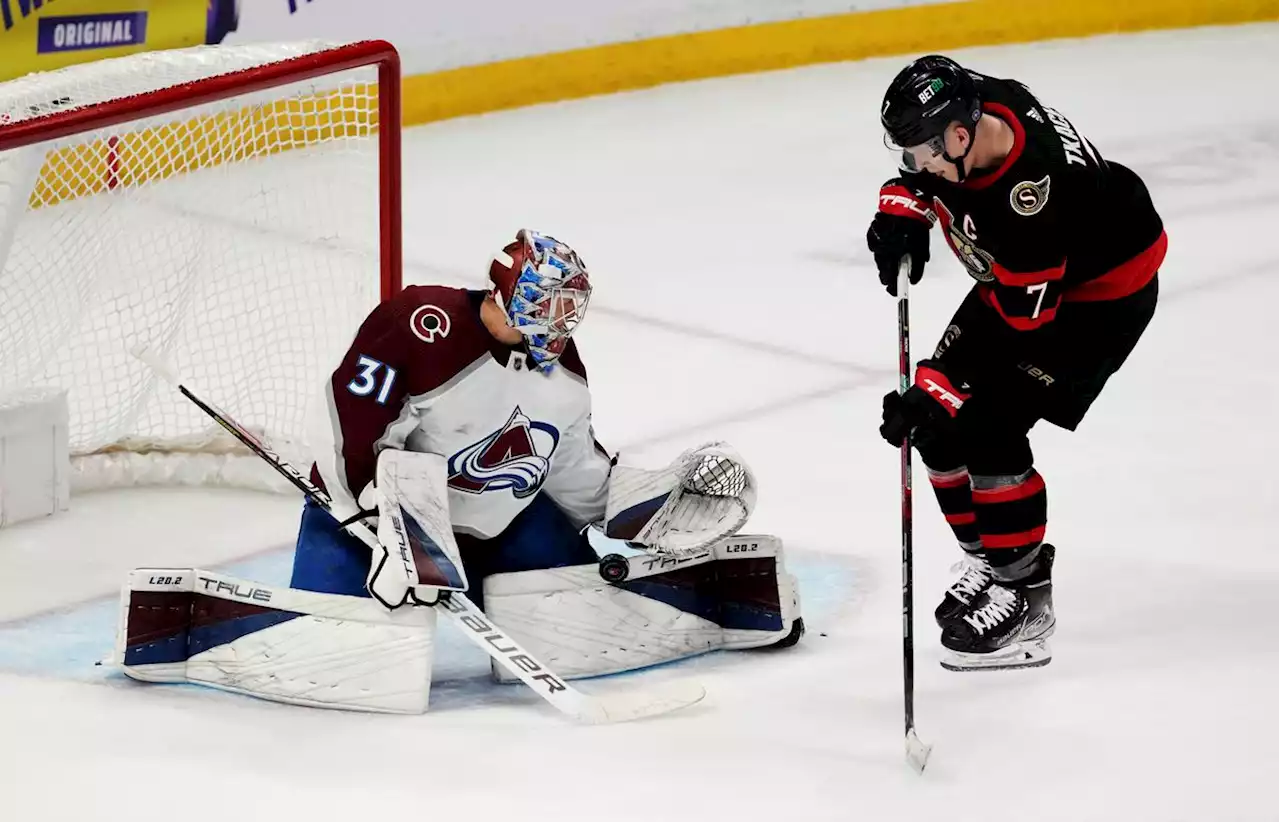 Visiting Avalanche score a weird one to beat the Senators 5-4
