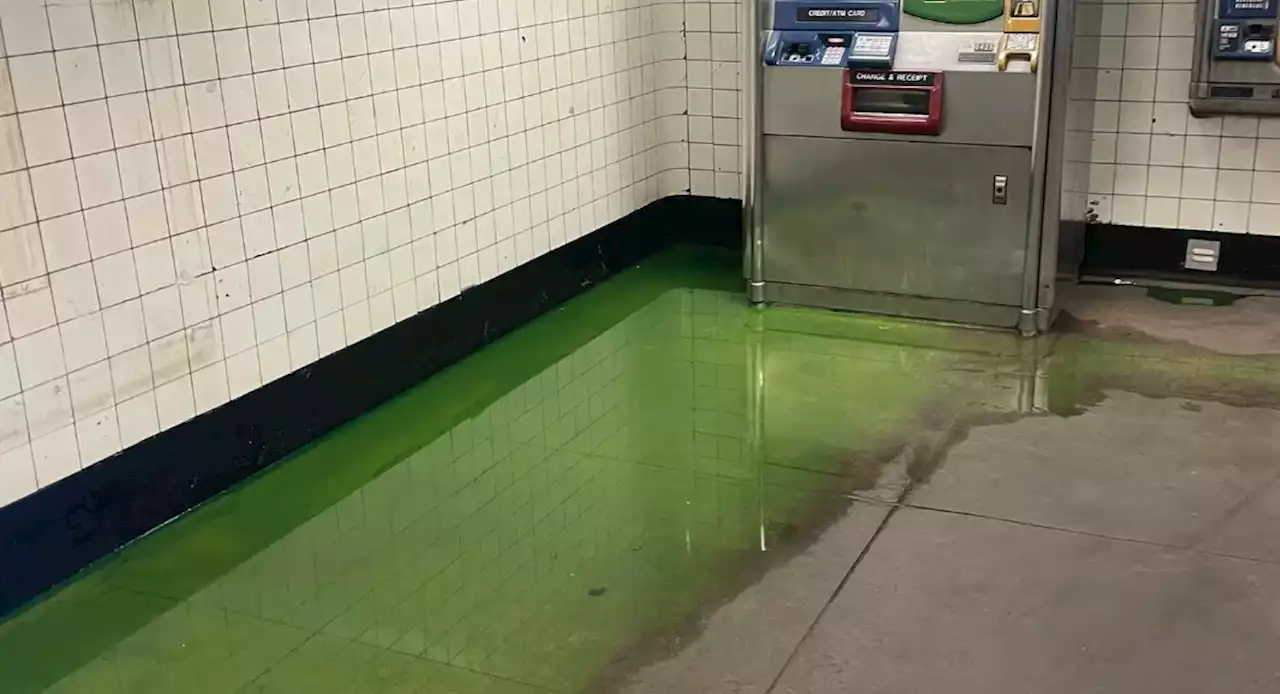 Mysterious green subway goo appears in Brooklyn, just in time for St. Paddy’s Day