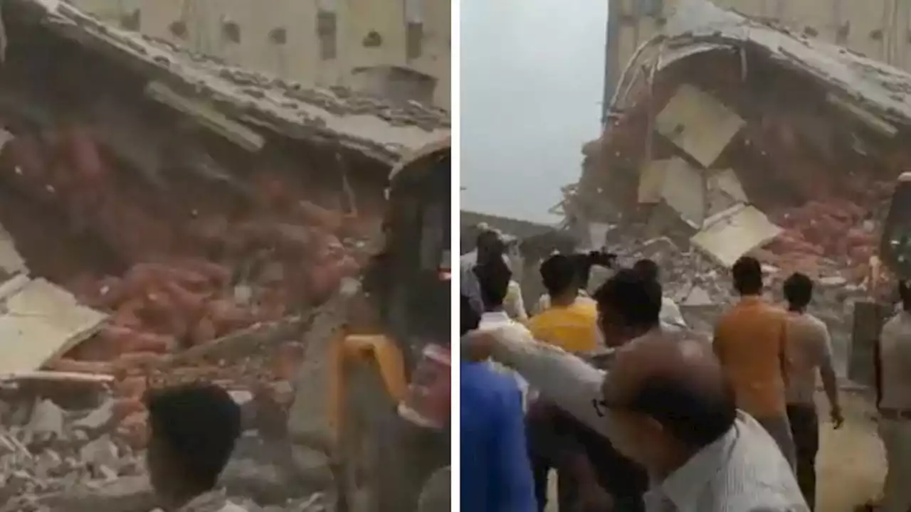 Huge sacks of potatoes bring down ceiling and crush 10 people in India as rescuers search for survivors