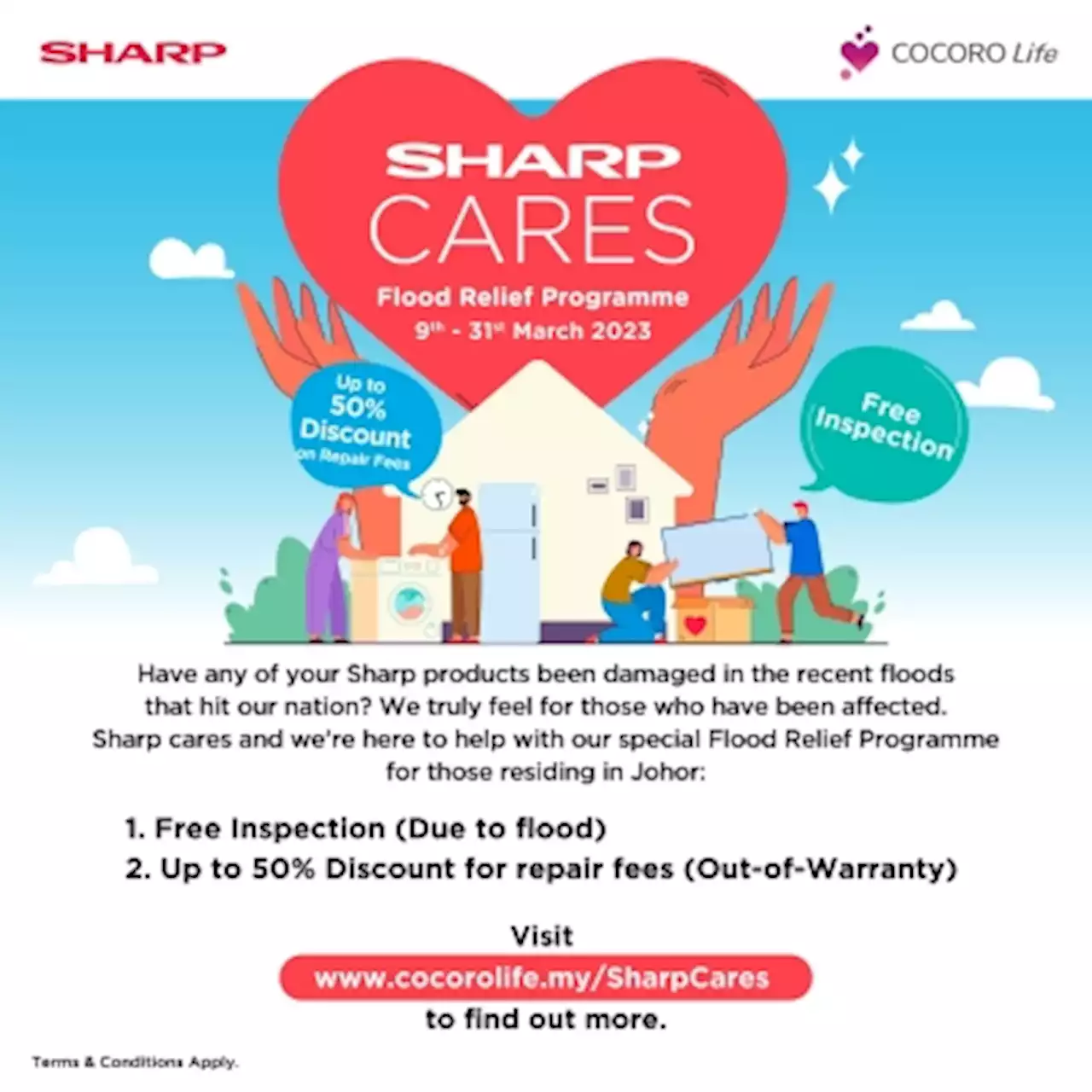 Sharp rolls out flood relief programme to help affected customers in Johor