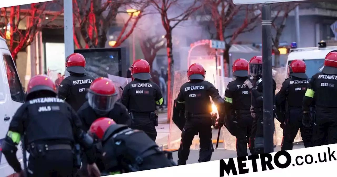 Second night of unrest in Europe as football fans clash with police