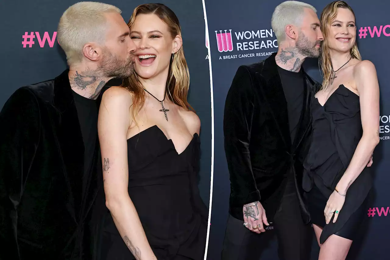 Adam Levine, Behati Prinsloo’s post-scandal PDA tour continues with another kiss