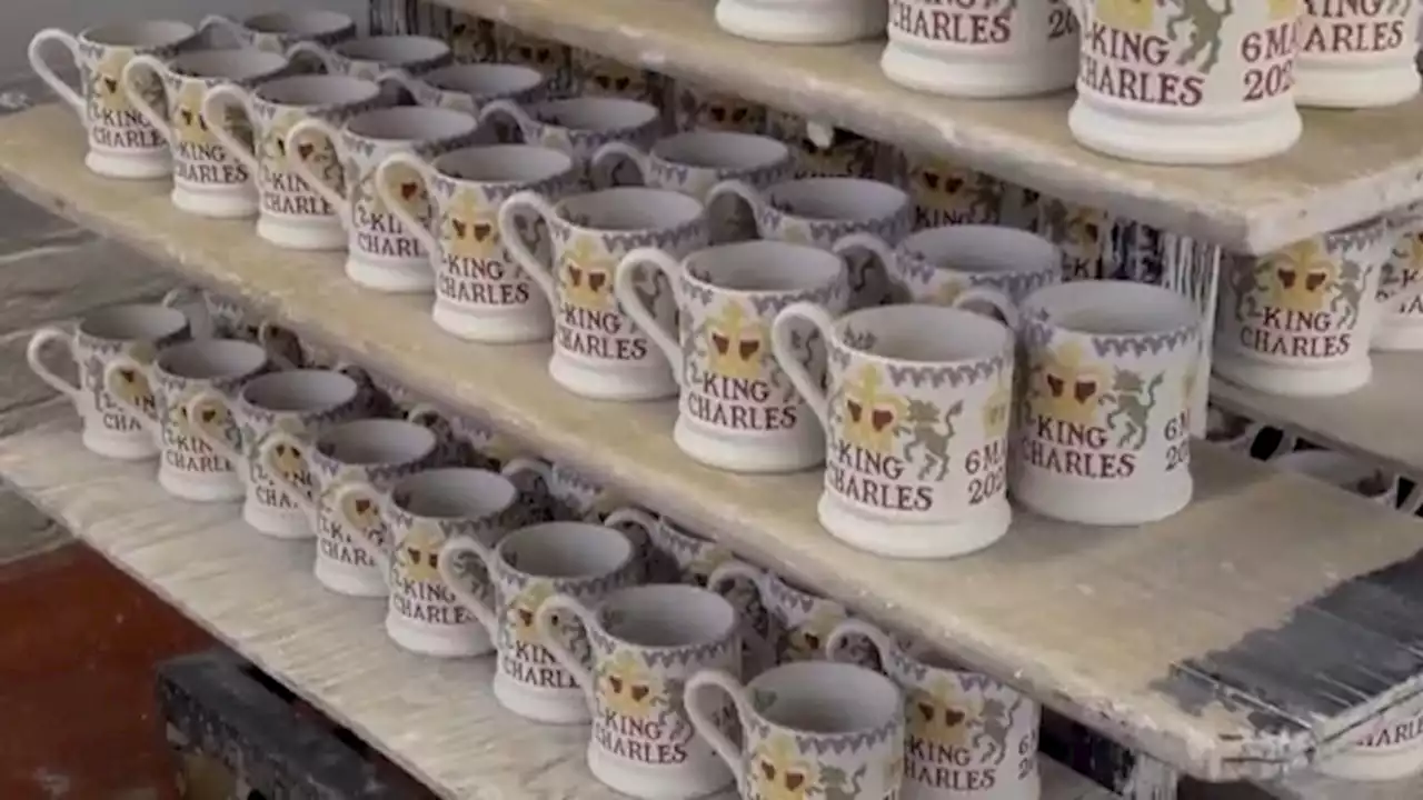 Charles' mugs and plates: Workers busy making pottery fit for a new king