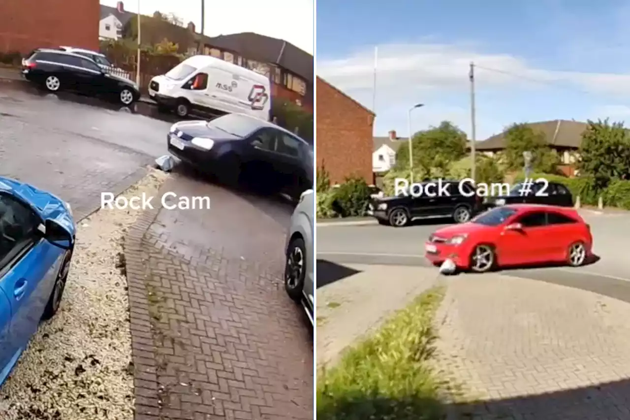 Frustrated homeowner unleashes revenge on cars for crossing his drive