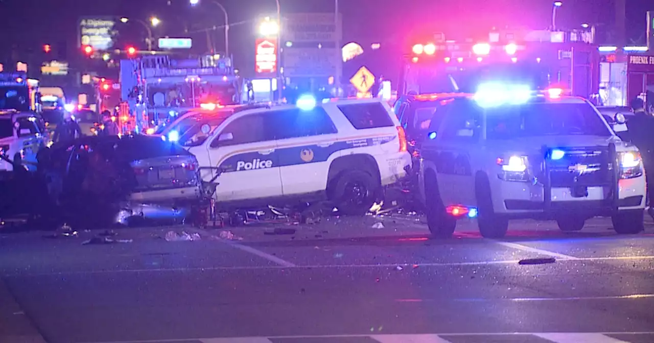 One dead, five others hurt after crash involving Phoenix police near 32nd Street and McDowell Road