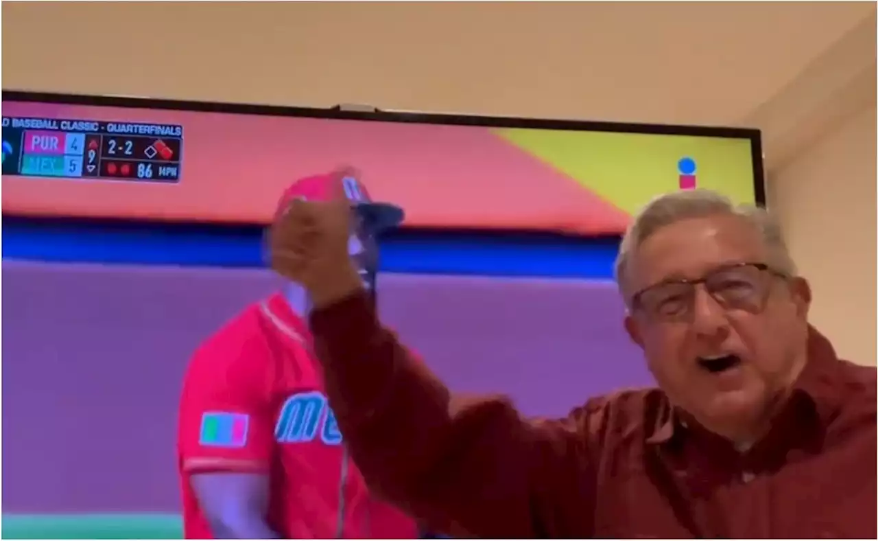 VIDEO: AMLO y su emotivo festejo tras el triunfo de México en el Clásico Mundial de Beisbol