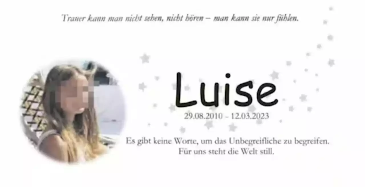 Luises Eltern finden bewegende Worte zum Abschied