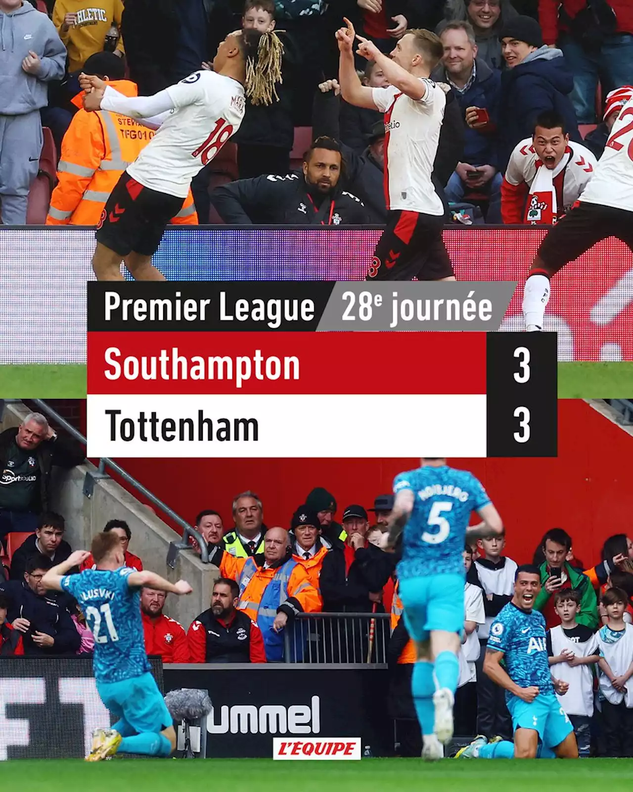 Southampton 3-3 Tottenham, Premier League : Tottenham freiné par Southampton