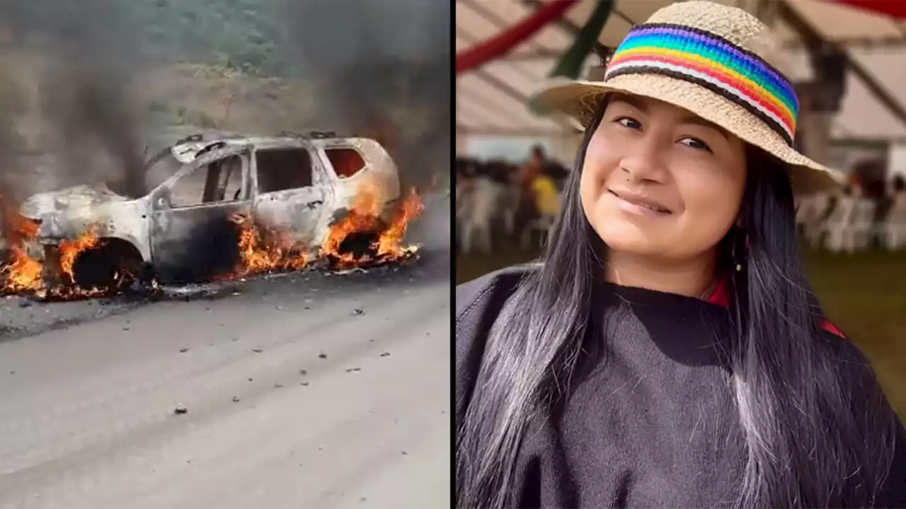 [VIDEO] Disidentes de las FARC queman camioneta de la UNP