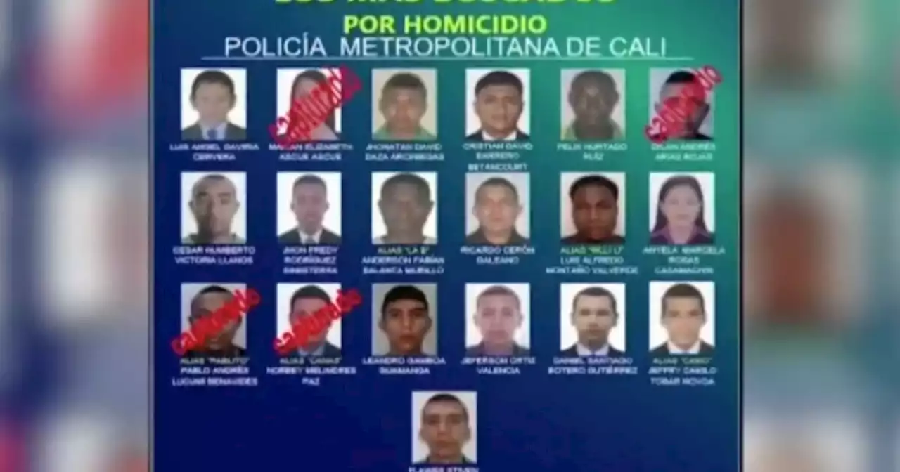 Cartel de los más buscados en Cali: estos 26 criminales son señalados de homicidio y hurto