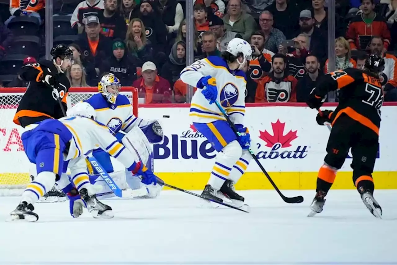 ‘He’s so explosive’: Owen Tippett’s hat trick carries Flyers to 5-2 win over Buffalo Sabres