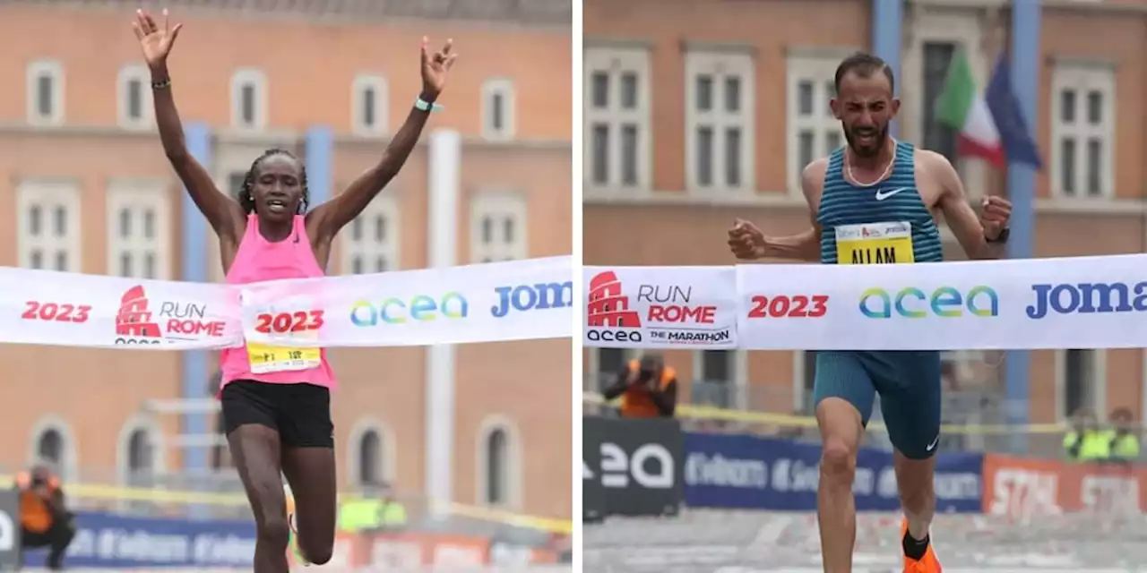 Sono Allam Taoufik e Betty Chepkwony il Re e la Regina di Acea Run Rome The Marathon