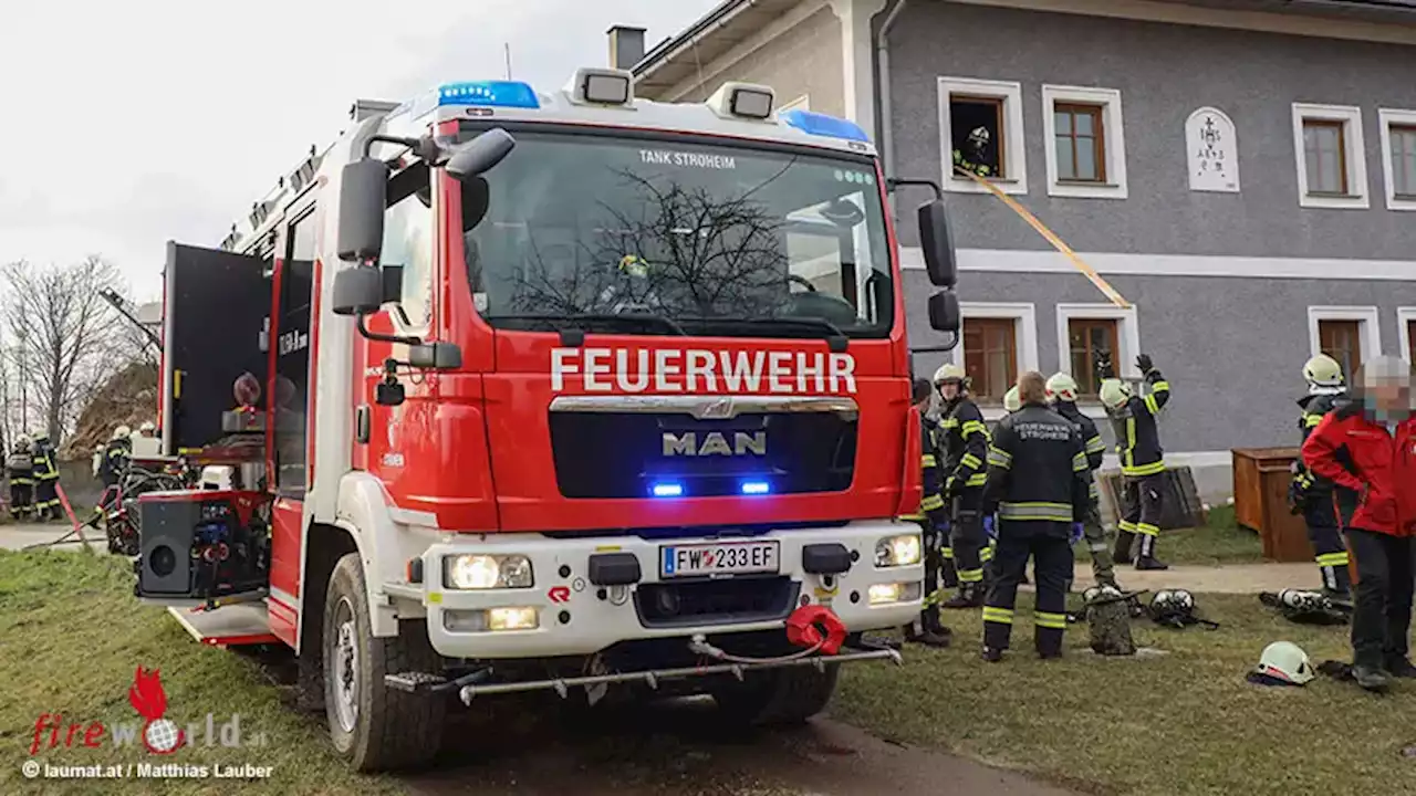 Oö: Vier Feuerwehren bei Bauernhof-Zimmerbrand in Stroheim