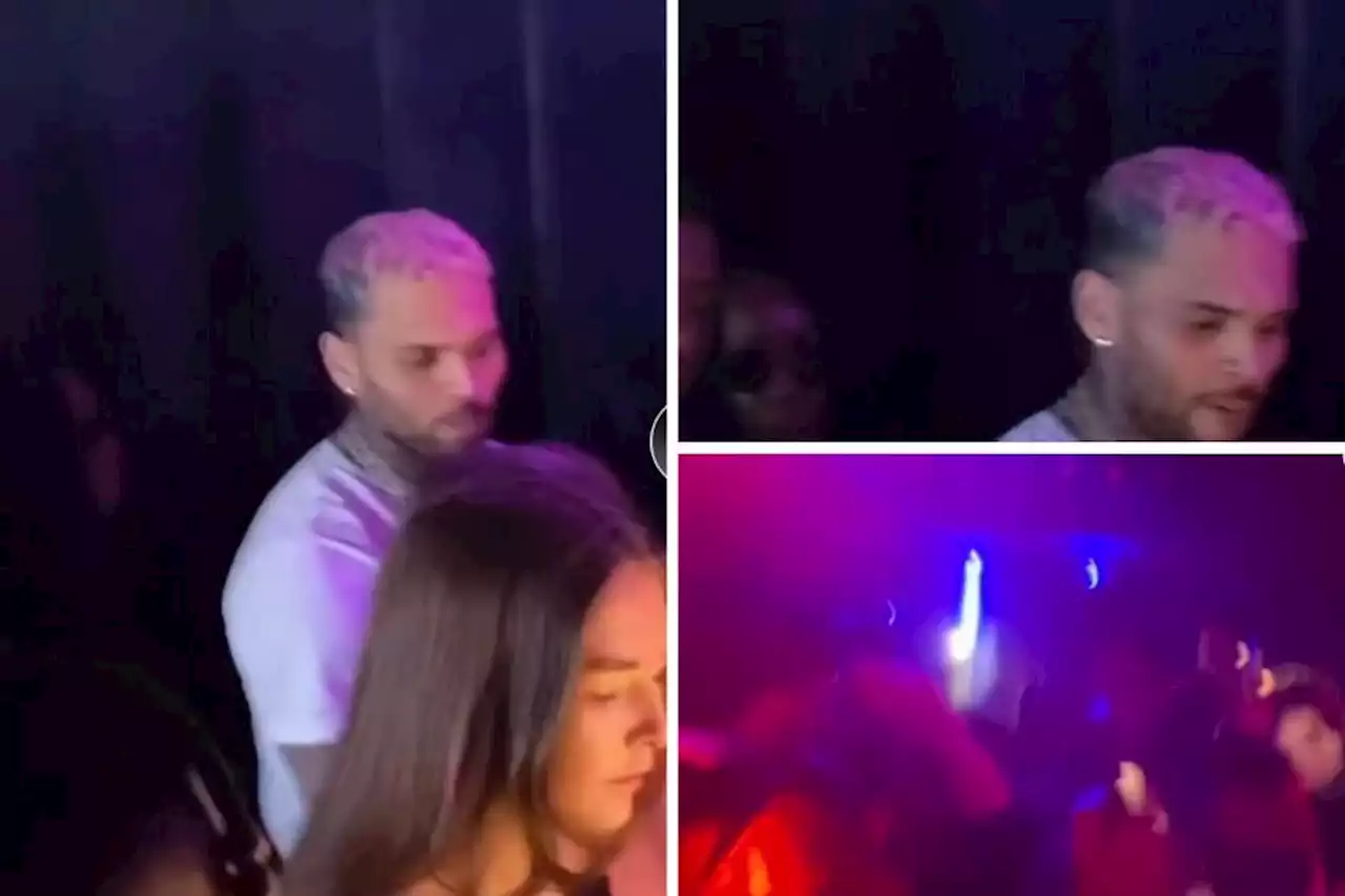 Chris Brown spotted partying with fans at Glasgow bar after concert