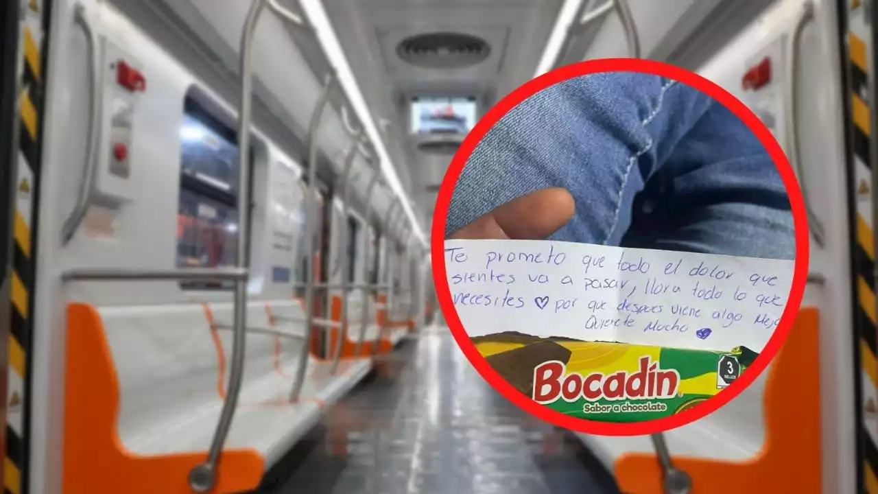 Metro CDMX: Joven consuela con chocolate a hombre que lloraba en la Línea 3