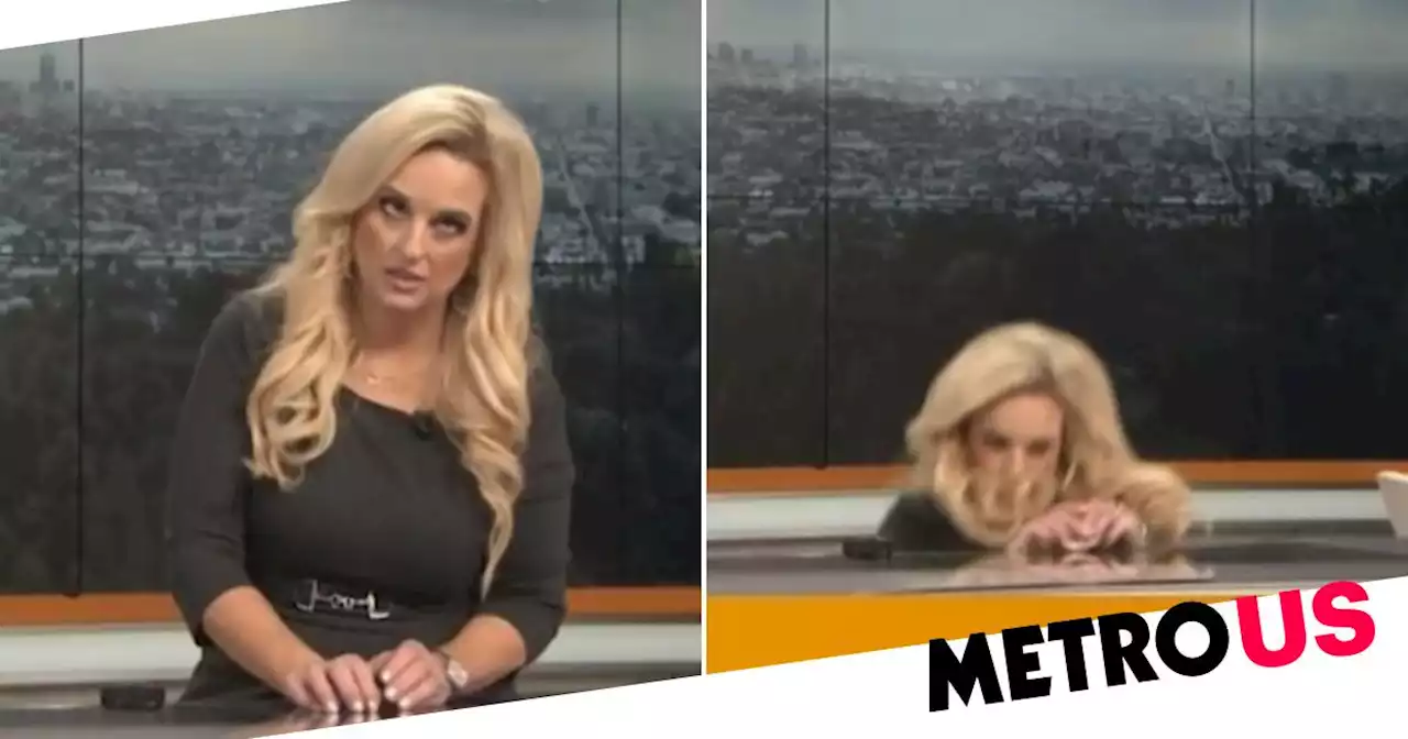 Newsreader collapses on air after eyes roll to the back of her head