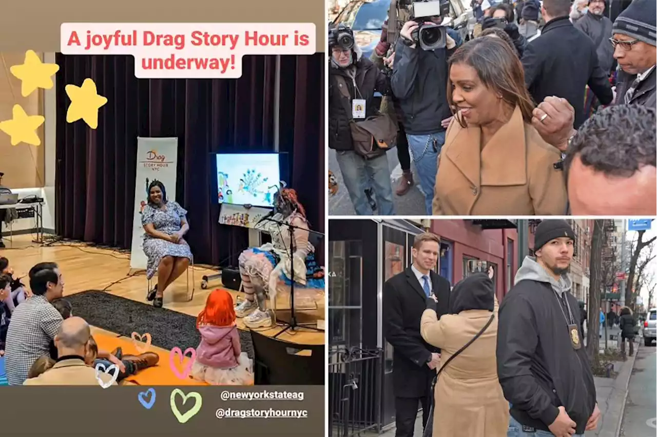 AG Letitia James’ ‘Drag Story Hour’ draws over 100 protesters, cops, even NYC Council guards