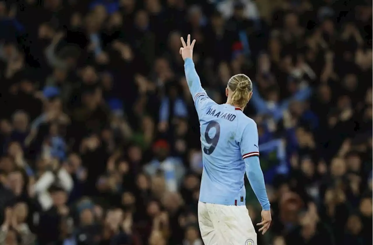 Soccer-Haaland hits second hat-trick of week as Man City trounce Burnley