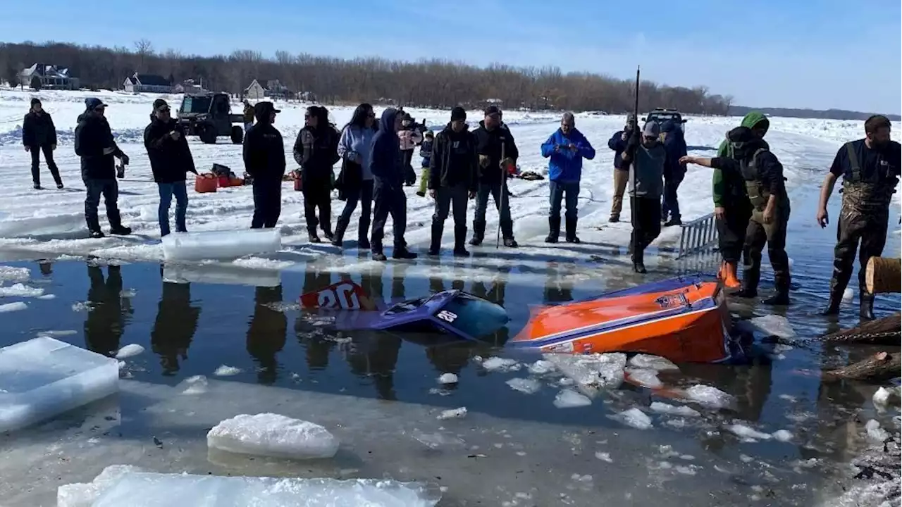 Watch: Pair of ice-racers sink into St. Lawrence in Quebec