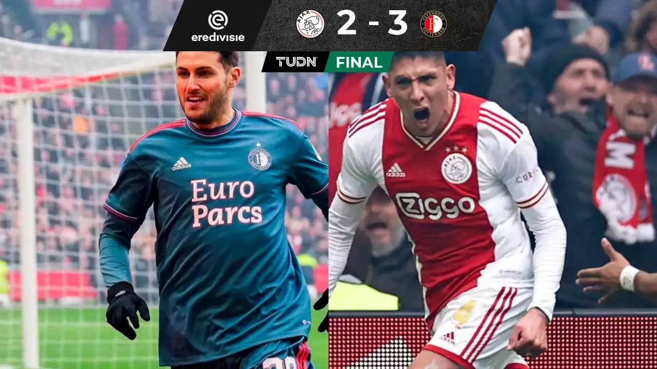 Santiago Giménez y Edson Álvarez anotan gol en triunfo del Feyenoord ante Ajax