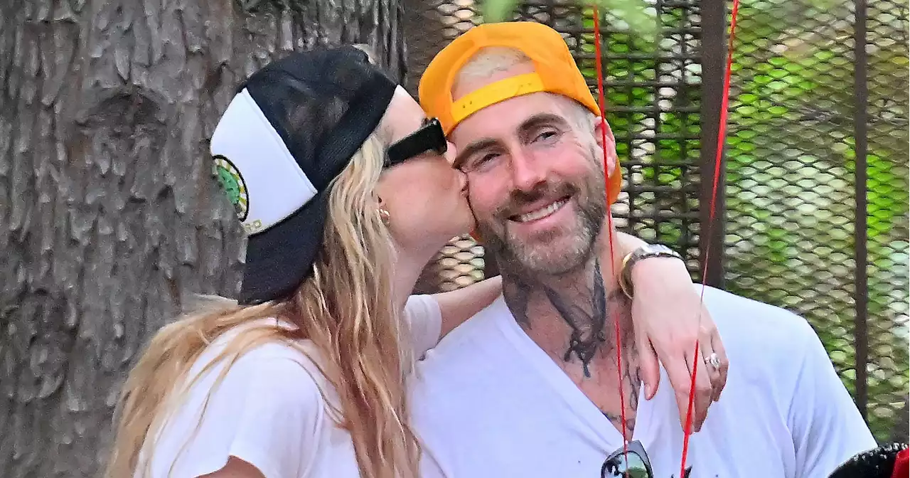 Birthday PDA! Adam Levine and Behati Prinsloo Kiss at Disneyland