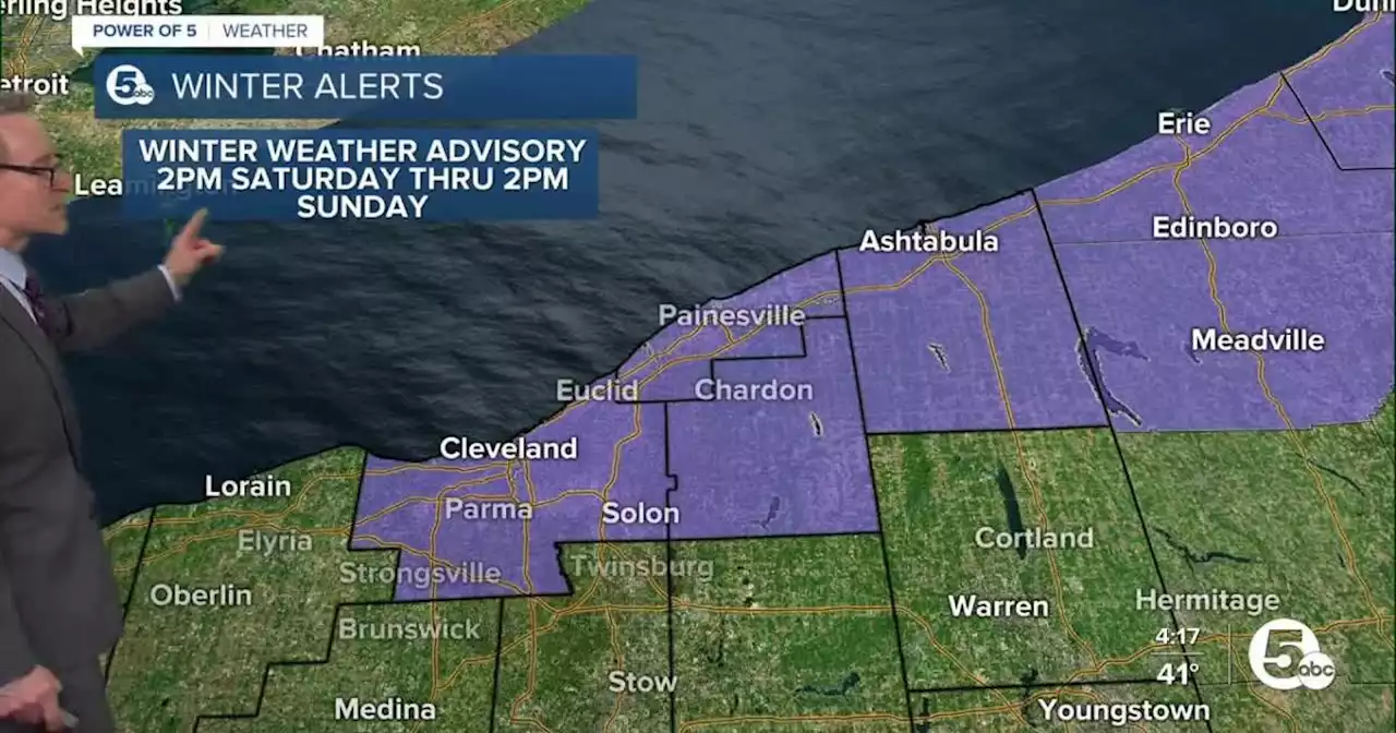 Winter Weather Advisory issued for multiple counties Saturday early evening