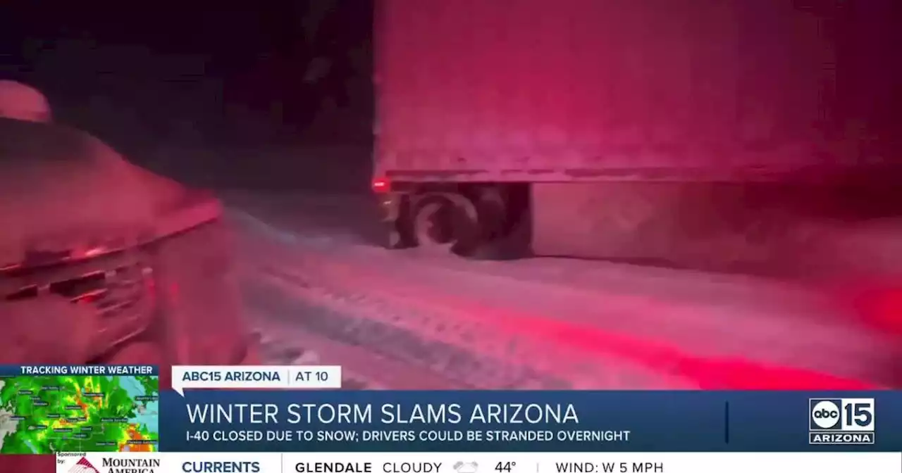 Drivers stuck on I-40 near Kingman Wednesday night