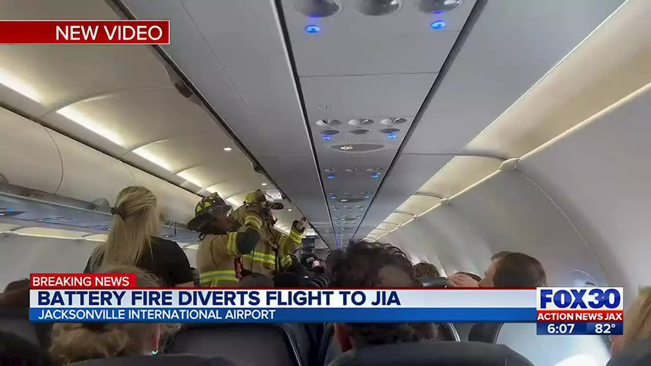 Spirit Airlines makes emergency landing at Jacksonville airport due to battery fire in overhead bin